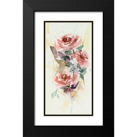 Rosa Flora II Black Modern Wood Framed Art Print with Double Matting by Wang, Melissa