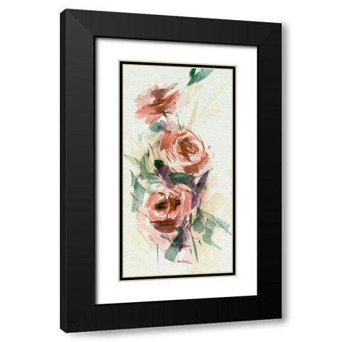 Rosa Flora IV Black Modern Wood Framed Art Print with Double Matting by Wang, Melissa