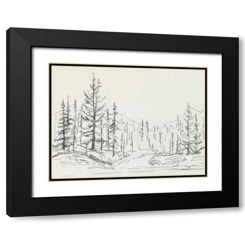 Piney Forest II Black Modern Wood Framed Art Print with Double Matting by Caroline, Emma