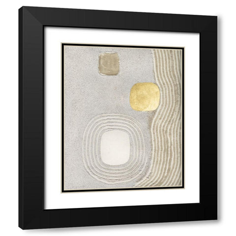 Golden Ishi II Black Modern Wood Framed Art Print with Double Matting by Lam, Vanna
