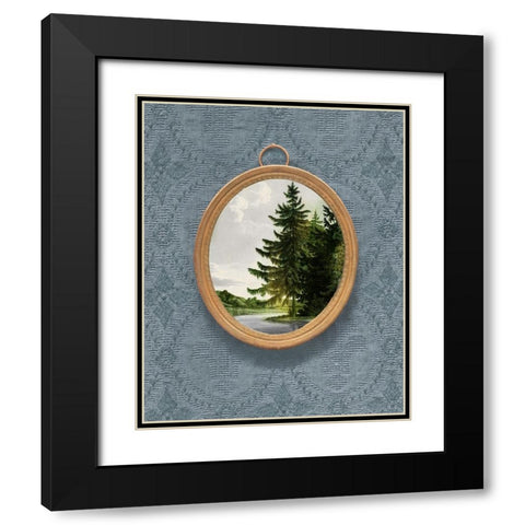 Woodland Fir Cameo II Black Modern Wood Framed Art Print with Double Matting by Vision Studio