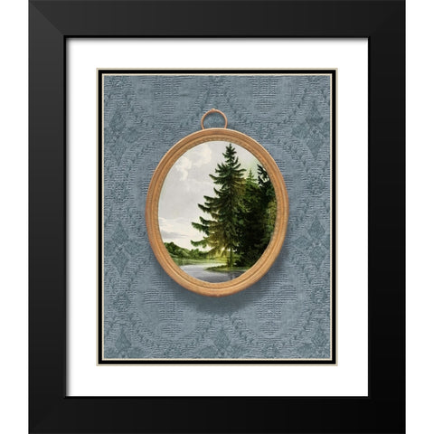 Woodland Fir Cameo II Black Modern Wood Framed Art Print with Double Matting by Vision Studio