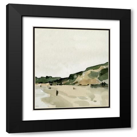 Custom Beachside Walk I - Vertical Black Modern Wood Framed Art Print with Double Matting by Caroline, Emma