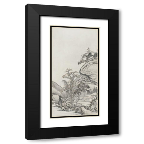 Chinese Mountain View I Black Modern Wood Framed Art Print with Double Matting by Haase, Andrea
