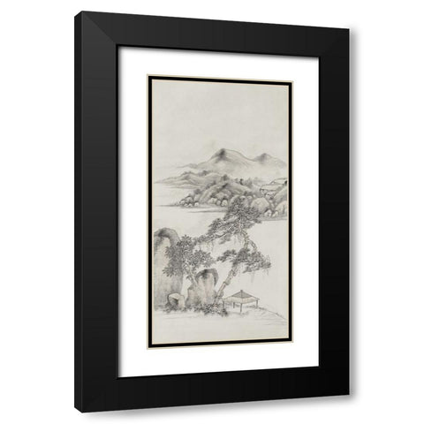 Chinese Mountain View II Black Modern Wood Framed Art Print with Double Matting by Haase, Andrea