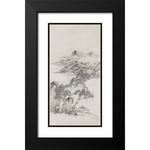 Chinese Mountain View II Black Modern Wood Framed Art Print with Double Matting by Haase, Andrea