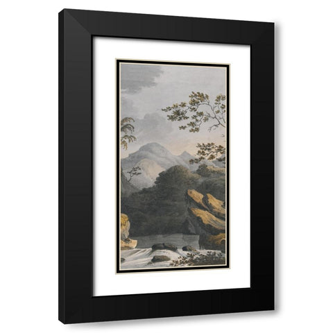 Chinese Landscape II Black Modern Wood Framed Art Print with Double Matting by Haase, Andrea