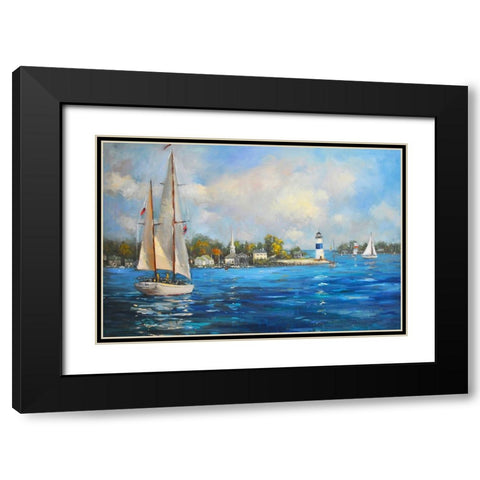 Sailing on Sunday Black Modern Wood Framed Art Print with Double Matting by Stevens, Allayn