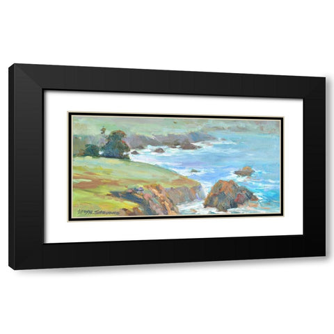 Ragged Cliffs Black Modern Wood Framed Art Print with Double Matting by Stevens, Allayn