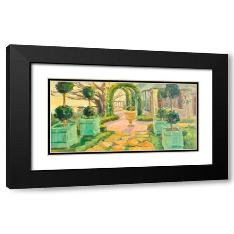 Villa Walkway Black Modern Wood Framed Art Print with Double Matting by Stevens, Allayn