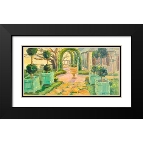 Villa Walkway Black Modern Wood Framed Art Print with Double Matting by Stevens, Allayn