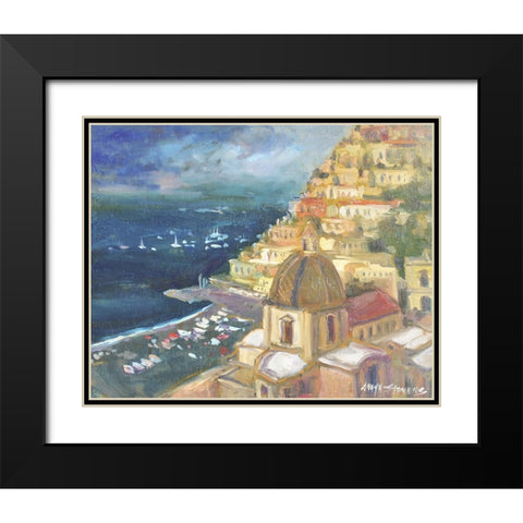 Lovely Coastal View Black Modern Wood Framed Art Print with Double Matting by Stevens, Allayn