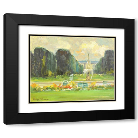 Italian Gardens Black Modern Wood Framed Art Print with Double Matting by Stevens, Allayn