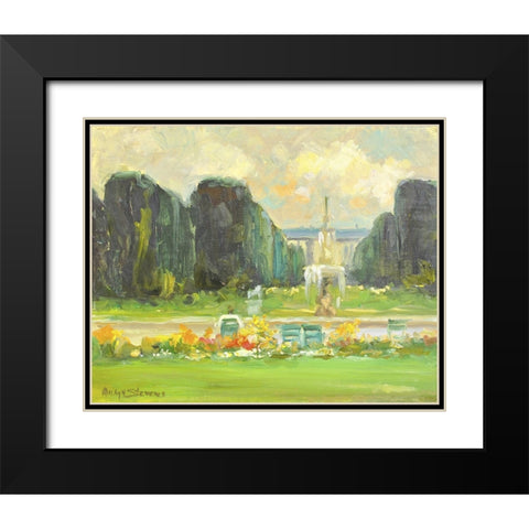 Italian Gardens Black Modern Wood Framed Art Print with Double Matting by Stevens, Allayn