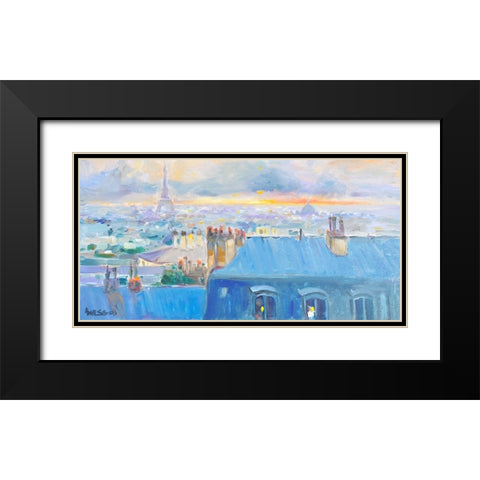 View of the Tower Black Modern Wood Framed Art Print with Double Matting by Stevens, Allayn