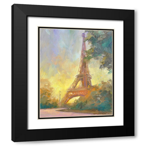 Eiffile Black Modern Wood Framed Art Print with Double Matting by Stevens, Allayn