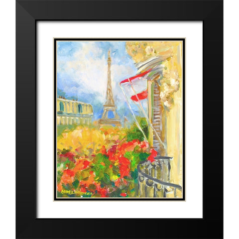 Tower Balcony Black Modern Wood Framed Art Print with Double Matting by Stevens, Allayn