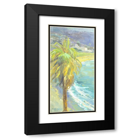 Palm Sway Black Modern Wood Framed Art Print with Double Matting by Stevens, Allayn
