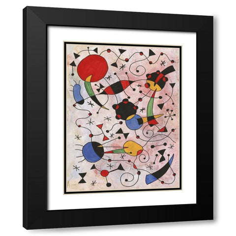 Miro Memoirs I Black Modern Wood Framed Art Print with Double Matting by Willett, Michael
