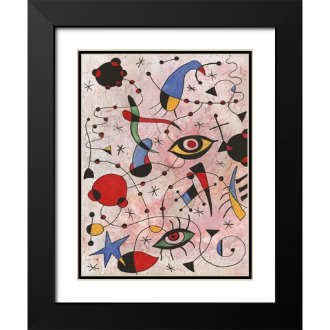 Miro Memoirs II Black Modern Wood Framed Art Print with Double Matting by Willett, Michael
