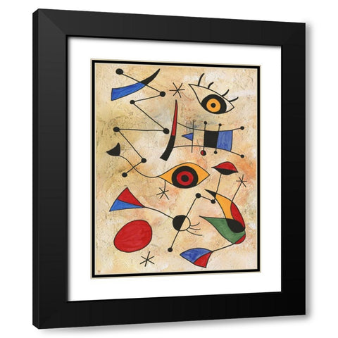 Miro Memoirs IV Black Modern Wood Framed Art Print with Double Matting by Willett, Michael