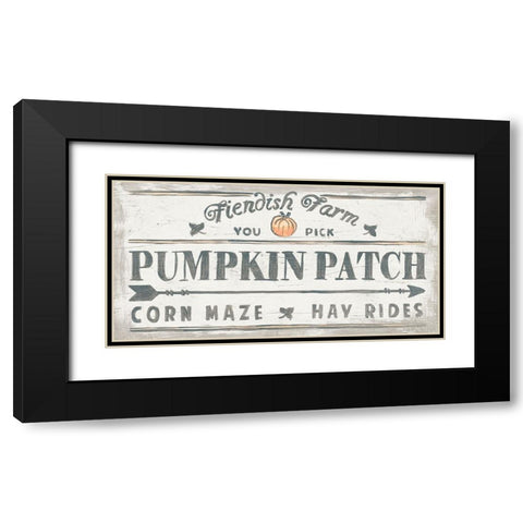 Pumpkin Picking Signs II Black Modern Wood Framed Art Print with Double Matting by Vess, June Erica