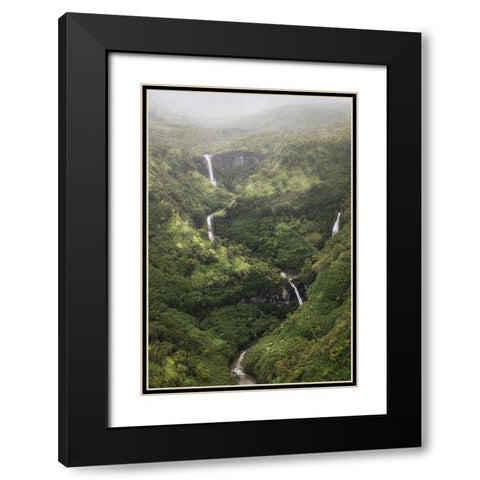 Ribbon Streams II Black Modern Wood Framed Art Print with Double Matting by Head, Danny