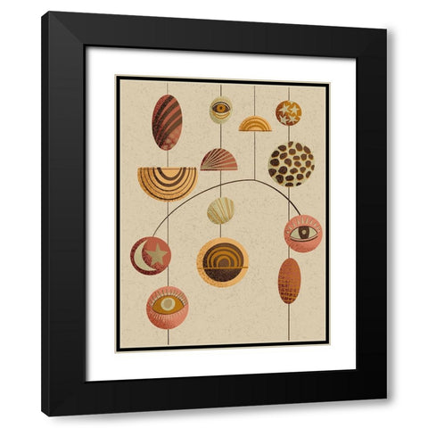 Boho Chimes  I Black Modern Wood Framed Art Print with Double Matting by Moore, Regina