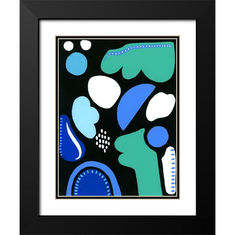 Cool Shapes  II Black Modern Wood Framed Art Print with Double Matting by Moore, Regina
