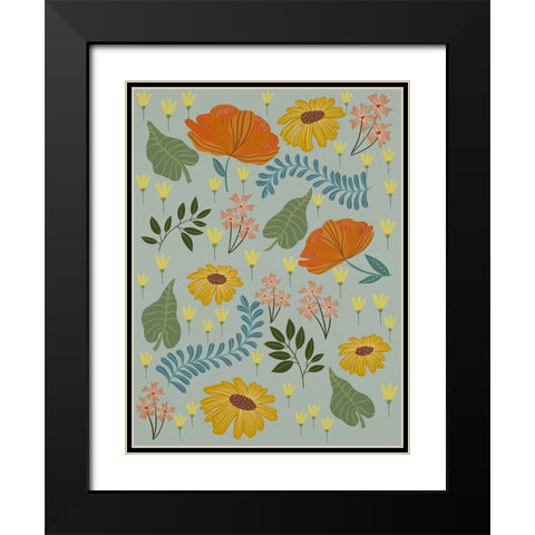Pick A Daisy I Black Modern Wood Framed Art Print with Double Matting by Moore, Regina
