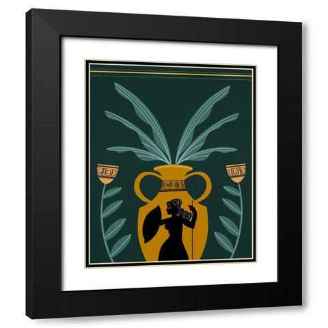 Warrior Goddess Vase I Black Modern Wood Framed Art Print with Double Matting by Moore, Regina