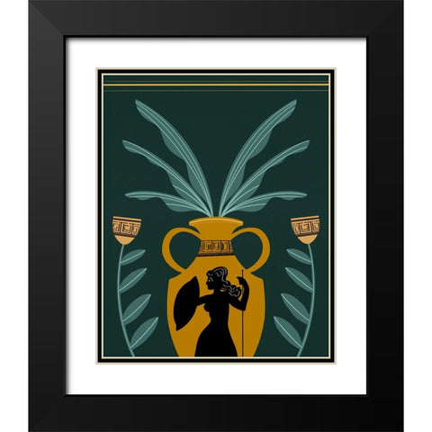 Warrior Goddess Vase I Black Modern Wood Framed Art Print with Double Matting by Moore, Regina