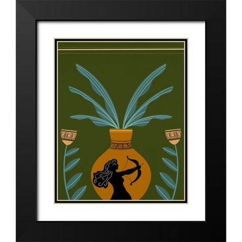 Warrior Goddess Vase II Black Modern Wood Framed Art Print with Double Matting by Moore, Regina