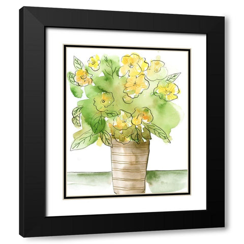 Yellow Bouquet II Black Modern Wood Framed Art Print with Double Matting by Moore, Regina