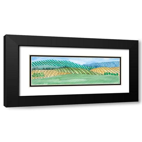 Striped Landscape I Black Modern Wood Framed Art Print with Double Matting by Moore, Regina