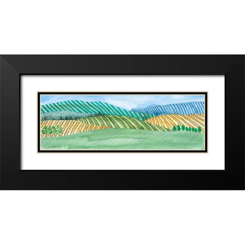 Striped Landscape I Black Modern Wood Framed Art Print with Double Matting by Moore, Regina