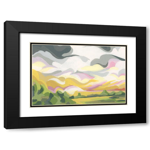 Valley Swirl IV Black Modern Wood Framed Art Print with Double Matting by Vess, June Erica