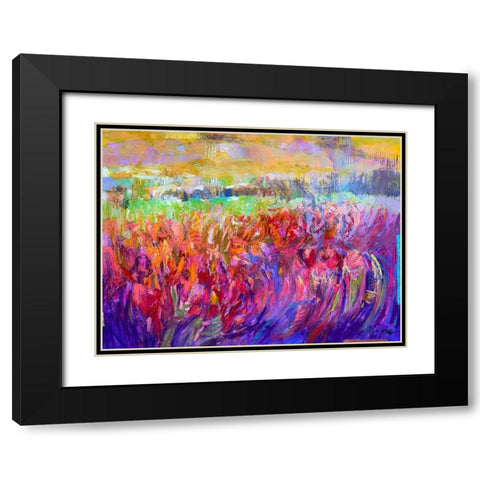 Iris Essence Black Modern Wood Framed Art Print with Double Matting by Fagan, Dorothy