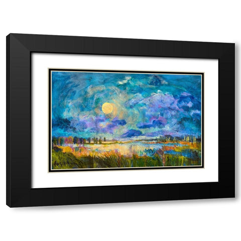 Moon Rising Black Modern Wood Framed Art Print with Double Matting by Fagan, Dorothy