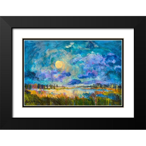 Moon Rising Black Modern Wood Framed Art Print with Double Matting by Fagan, Dorothy