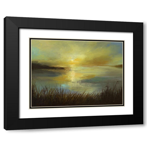 Dawn On The Lake Black Modern Wood Framed Art Print with Double Matting by Finch, Sheila
