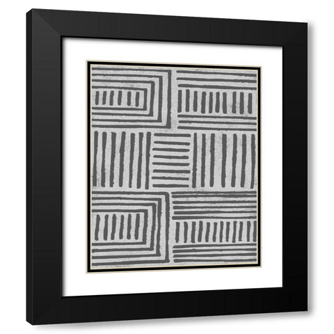 Vertical  Decorative Batik  I Black Modern Wood Framed Art Print with Double Matting by Saunders, Alonzo