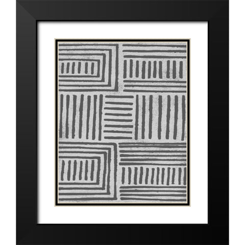 Vertical  Decorative Batik  I Black Modern Wood Framed Art Print with Double Matting by Saunders, Alonzo