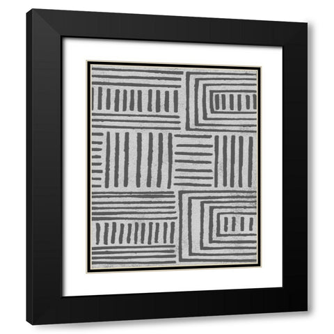 Vertical  Decorative Batik  II Black Modern Wood Framed Art Print with Double Matting by Saunders, Alonzo