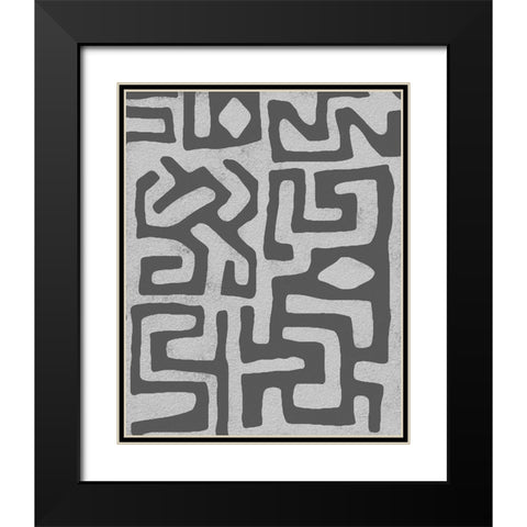 Vertical  Decorative Batik  IV Black Modern Wood Framed Art Print with Double Matting by Saunders, Alonzo