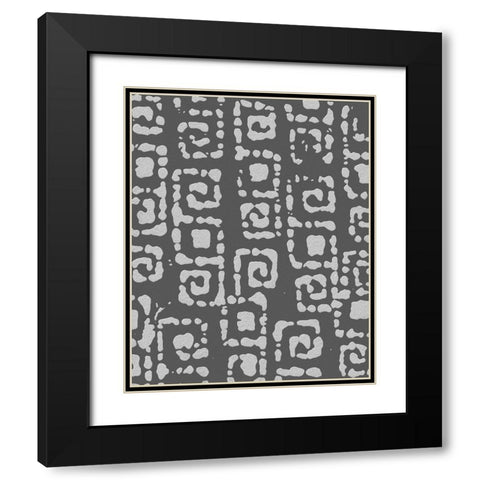 Vertical  Decorative Batik  VI Black Modern Wood Framed Art Print with Double Matting by Saunders, Alonzo