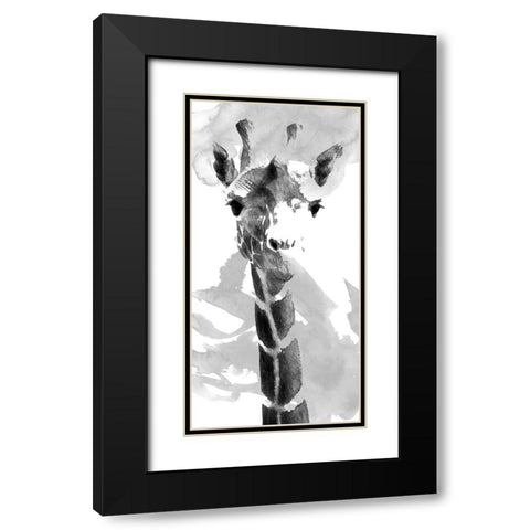 Giraffe study  II Black Modern Wood Framed Art Print with Double Matting by Saunders, Alonzo