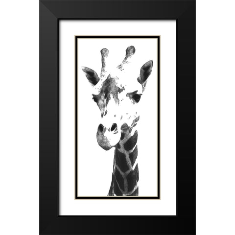Giraffe study  III Black Modern Wood Framed Art Print with Double Matting by Saunders, Alonzo