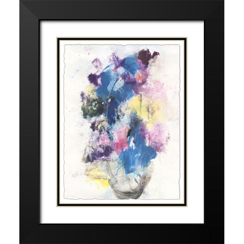 Embellished Floral Bouquet II Black Modern Wood Framed Art Print with Double Matting by Combs, Joyce