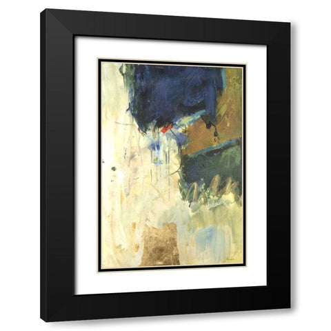 Cobalt Days I Black Modern Wood Framed Art Print with Double Matting by Combs, Joyce